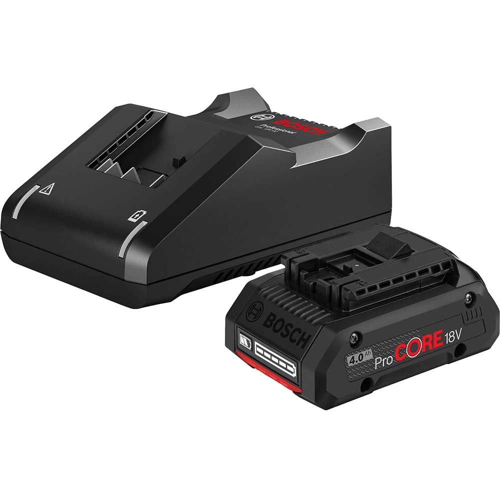 Image of Bosch Genuine BLUE 18v Cordless ProCORE Li-ion Battery 4ah and Charger 4ah