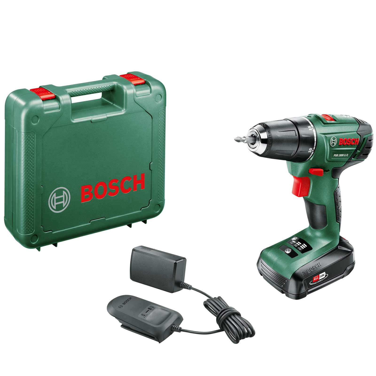 Image of Bosch PSR 1800 LI-2 18v Cordless Drill Driver 1 x 2.5ah Li-ion Charger Case