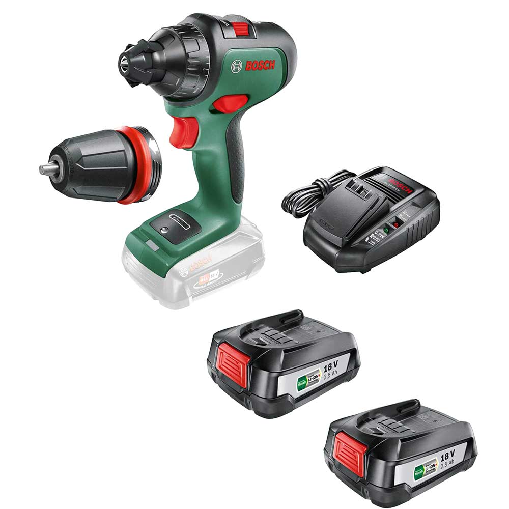 Image of Bosch ADVANCEDDRILL 18v Cordless Drill Driver 2 x 2.5ah Li-ion Charger No Case