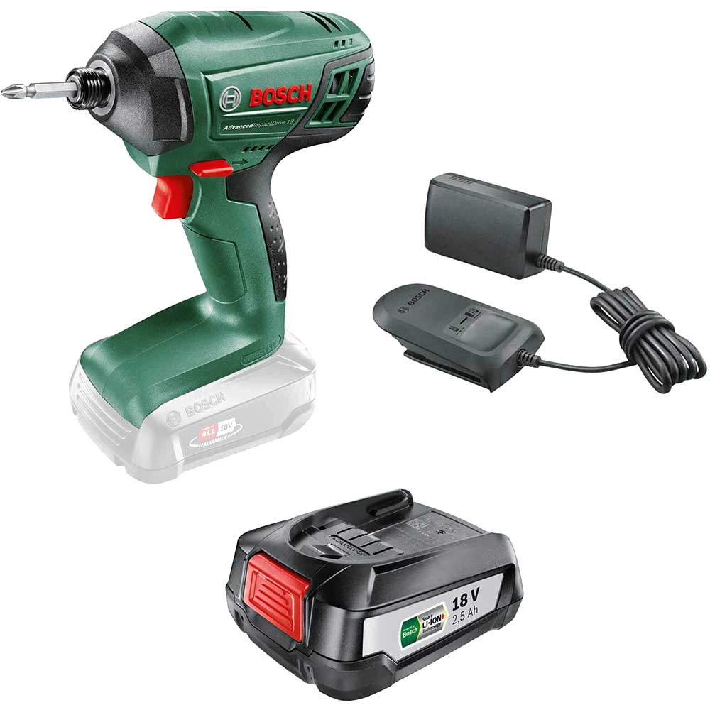 Image of Bosch ADVANCEDIMPACTDRIVE 18v Cordless Impact Driver 1 x 2.5ah Li-ion Charger No Case