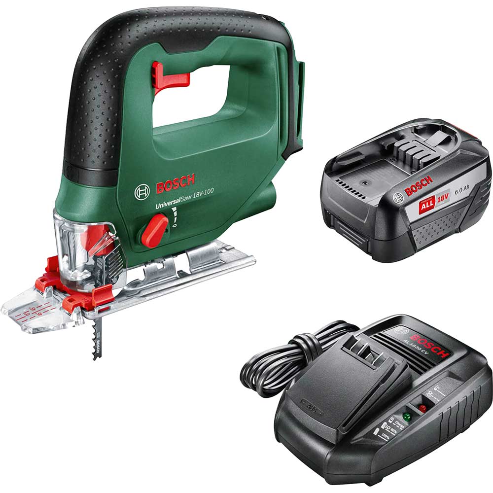 Image of Bosch UNIVERSALSAW 18V-100 18v Cordless Jigsaw 1 x 6ah Li-ion Charger No Case