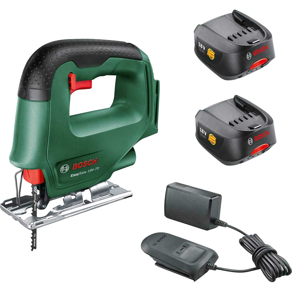 Image of Bosch EASYSAW 18V-70 18v Cordless Jigsaw 2 x 1.5ah Li-ion Charger No Case