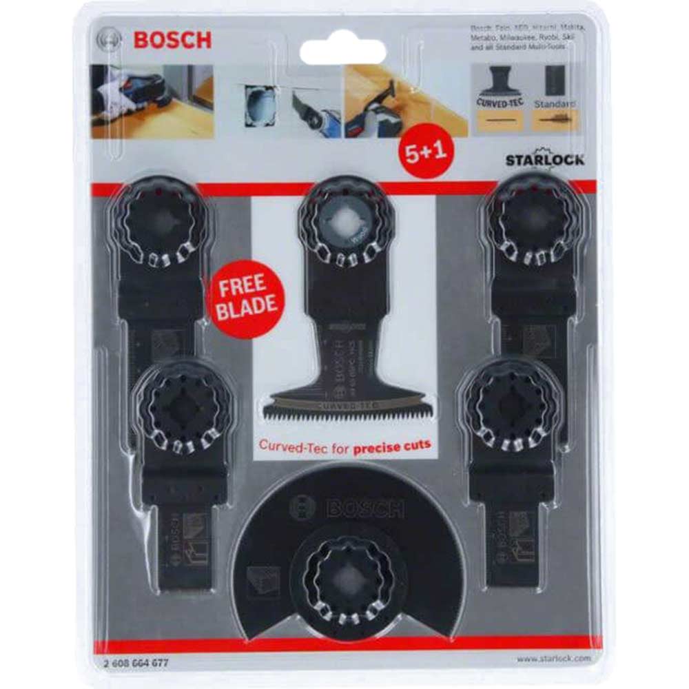 Image of Bosch 6 Piece Wood and Metal Cutting Starlock Oscillating Multi Tool Blade Set