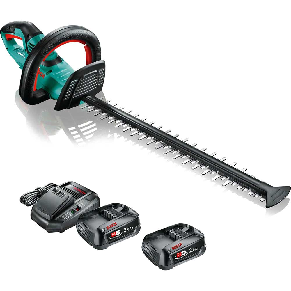 Bosch AHS 50-20 LI P4A 18v Cordless Hedge Trimmer 500mm 2 x 2ah li-ion Battery Charger
