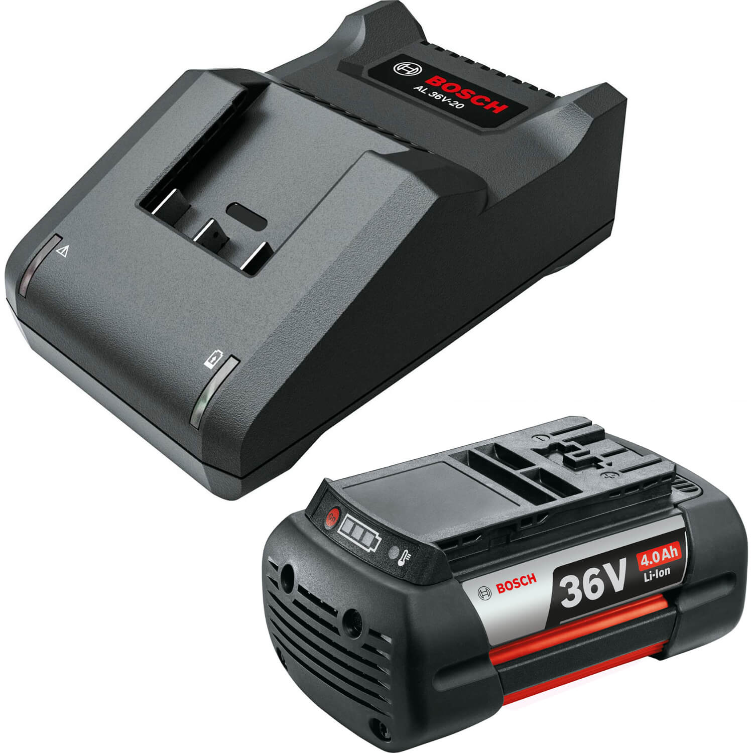 Image of Bosch Genuine GREEN 36v Cordless Li-ion Battery 4ah and Charger 4ah