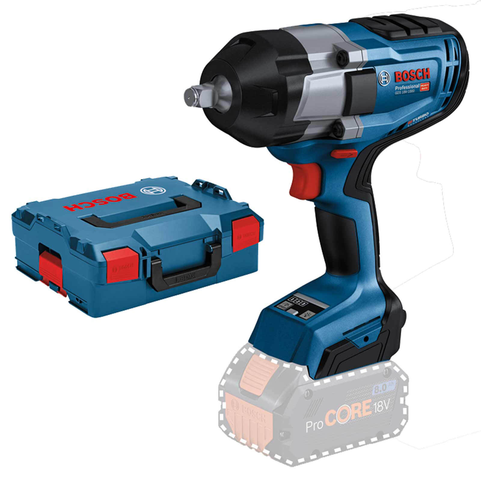 Image of Bosch GDS 18V-1000 BITURBO 18v Cordless Brushless High Torque ½” Drive Impact Wrench No Batteries No Charger Case