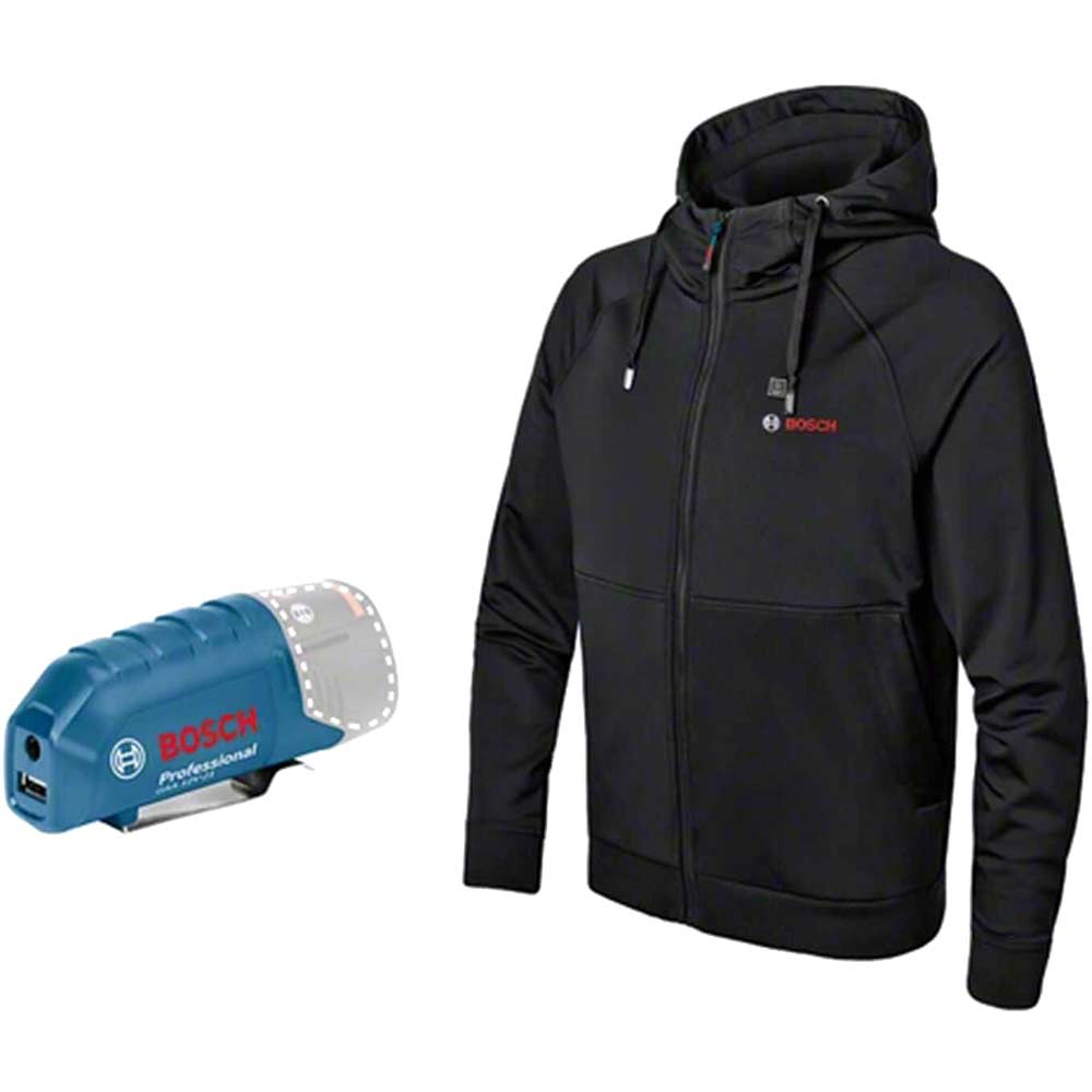 Image of Bosch GHH 12-18V Battery Heated Hoodie Black S