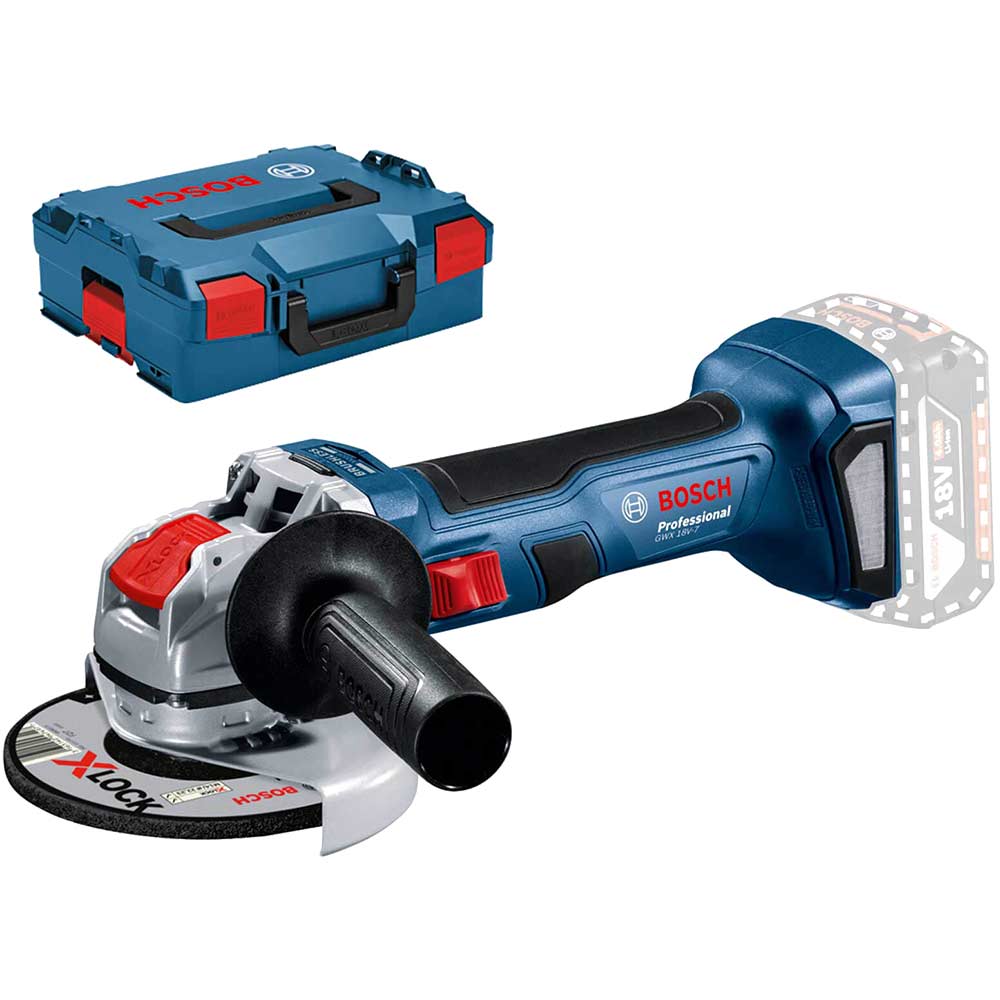 Bosch GWX 18V-7 X Lock 18v Cordless Angle Grinder 115mm No Batteries No Battery Charger Case
