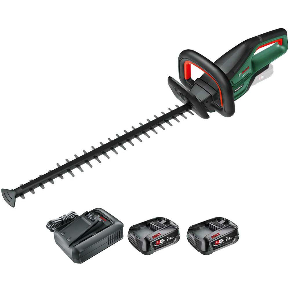 Bosch Universalhedgecut 18v-55 P4a 18v Cordless Hedge Trimmer 550mm 2 X 2.5ah Li-ion Battery Charger