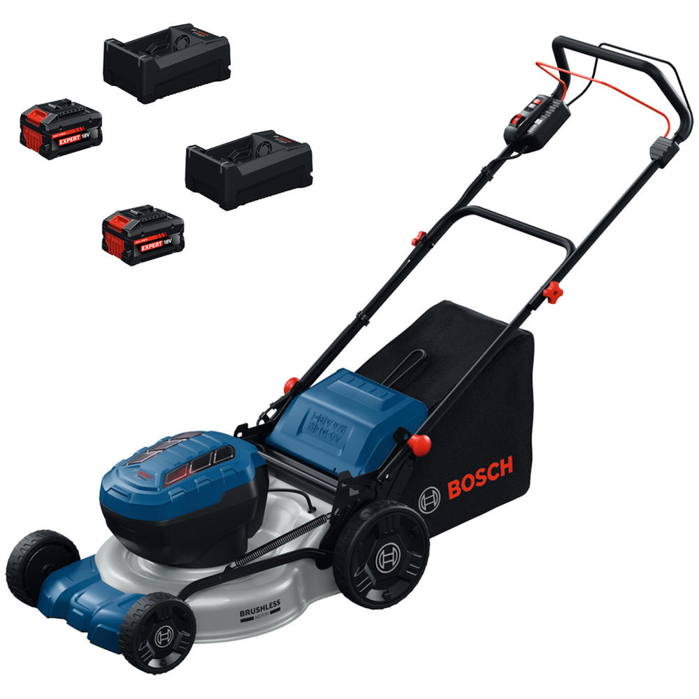 Image of Bosch GRA18V2-46 SP Twin 18v Cordless Self Propelled Rotary Lawnmower 460mm 2 x 5.5ah Li-ion Battery Charger