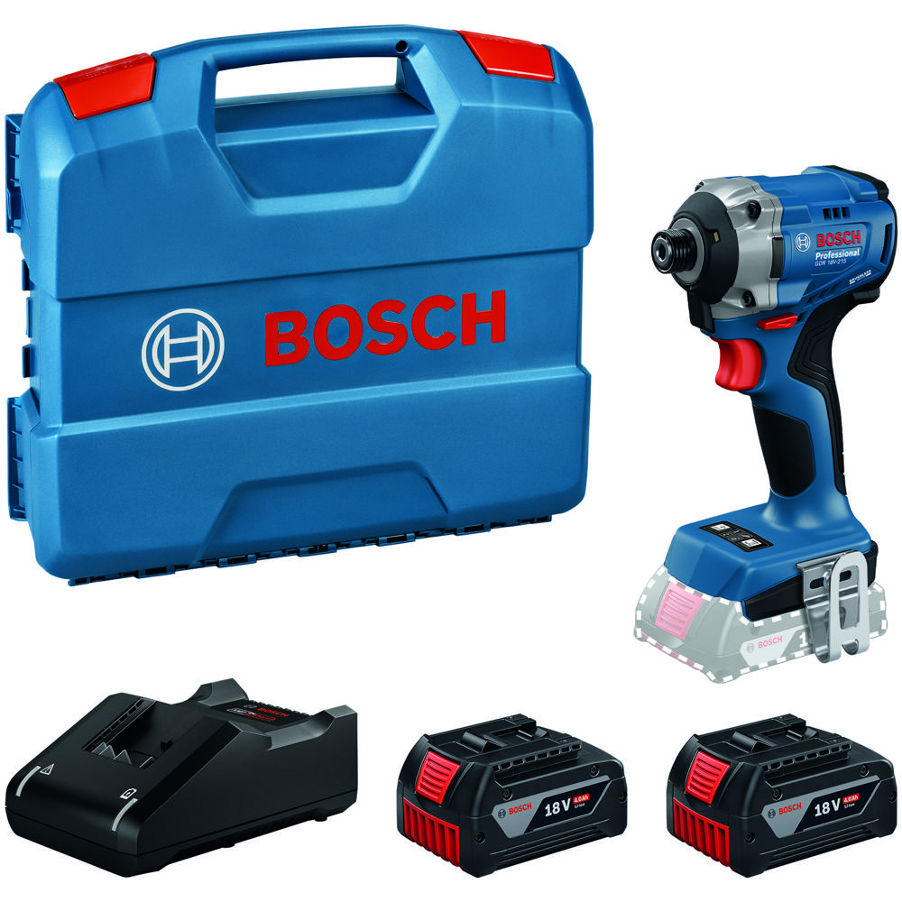 Image of Bosch GDR 18V-215 18v Cordless Impact Driver 2 x 5ah Li-ion Charger Case