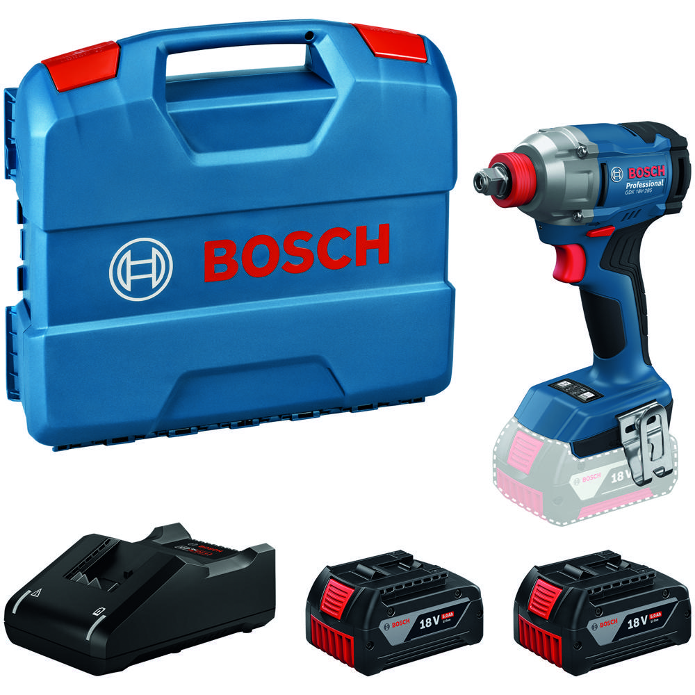 Image of Bosch GDX 18V-285 18v Cordless 1/2" Impact Wrench / Driver 2 x 5ah Li-ion Charger Case