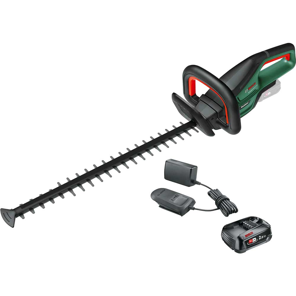 Bosch UNIVERSALHEDGECUT 18V-50 P4A 18v Cordless Hedge Trimmer 500mm 1 x 2ah Li-ion Battery Charger