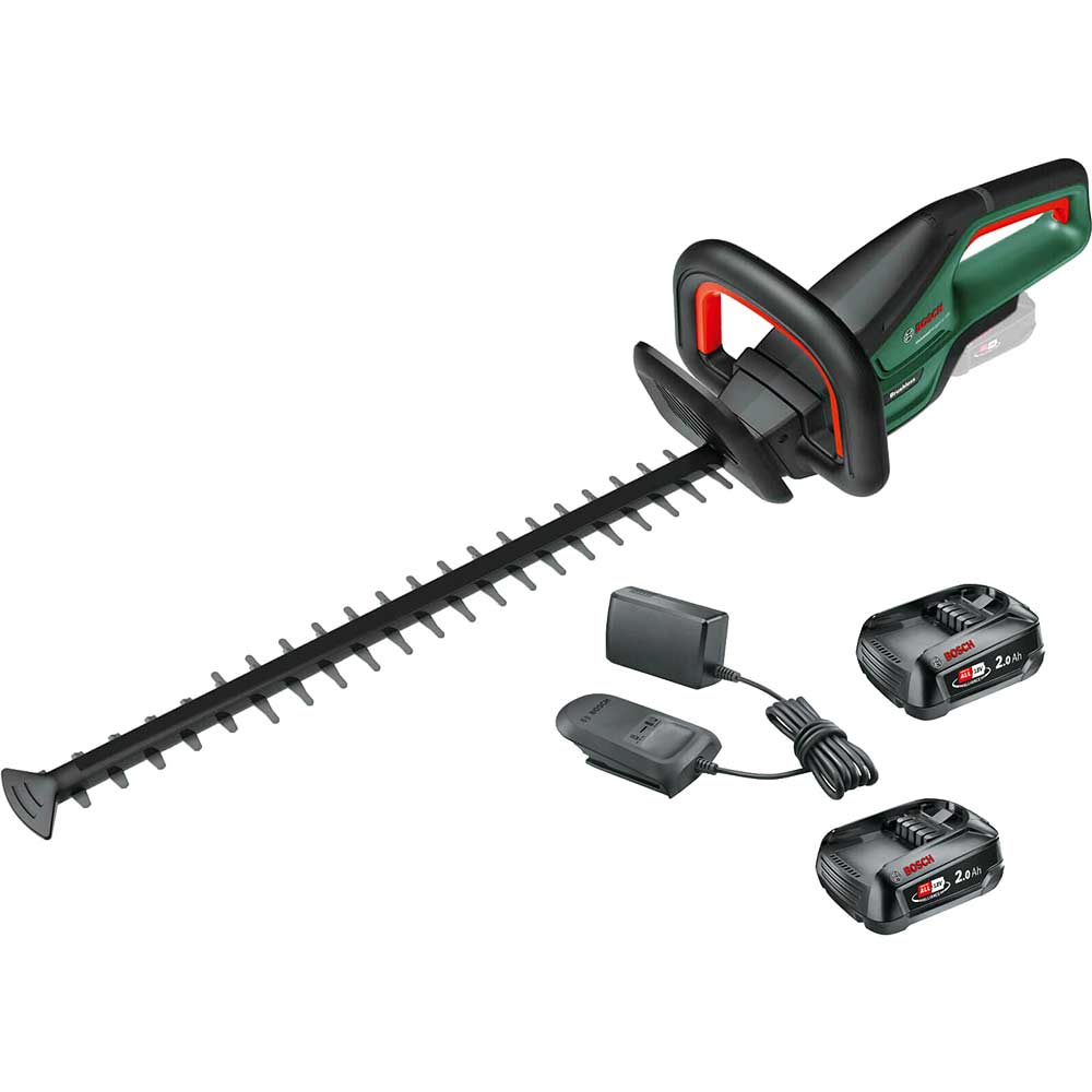 Bosch UNIVERSALHEDGECUT 18V-50 P4A 18v Cordless Hedge Trimmer 500mm 2 x 2ah Li-ion Battery Charger