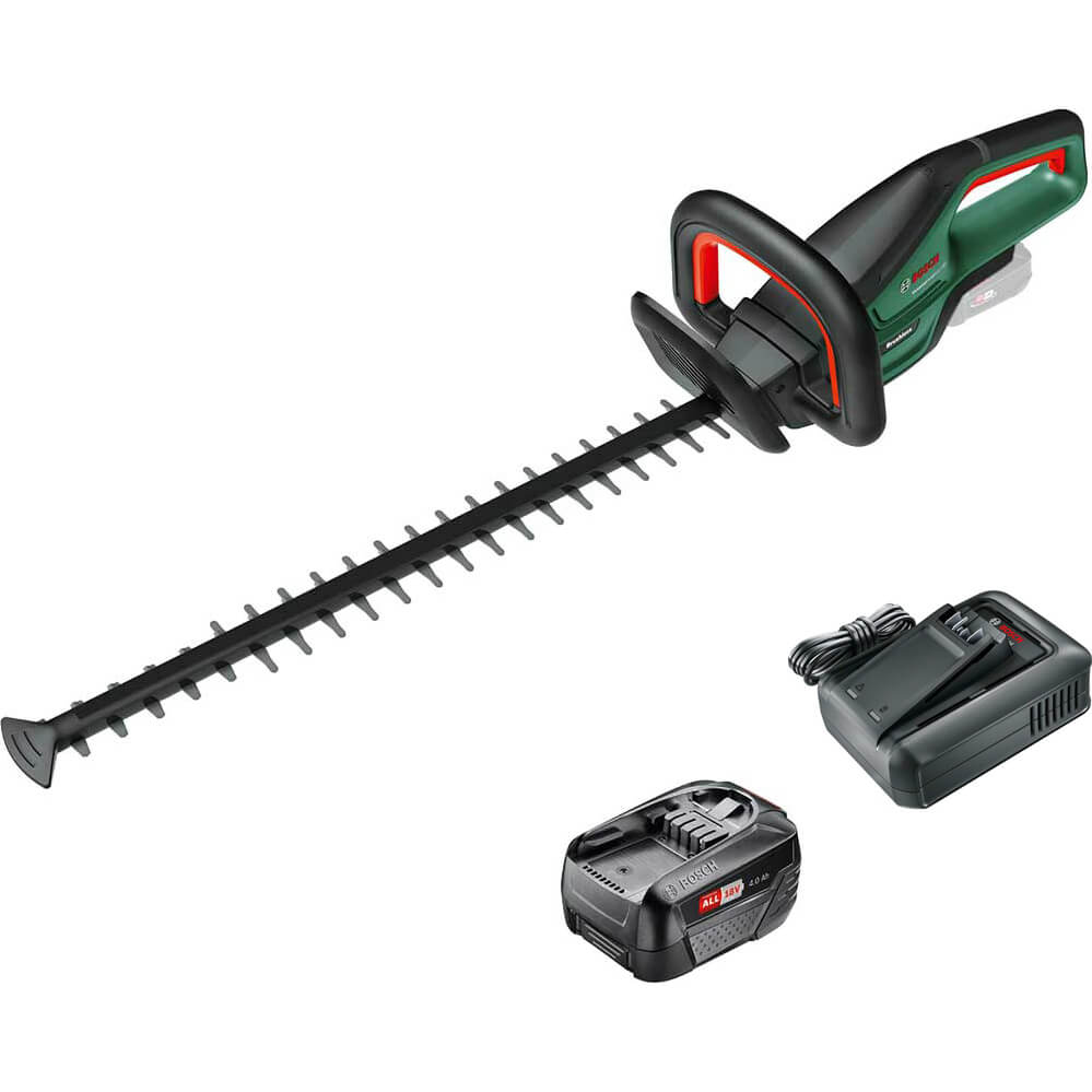 Bosch UNIVERSALHEDGECUT 18V-50 P4A 18v Cordless Hedge Trimmer 500mm 1 x 4ah Li-ion Battery Charger