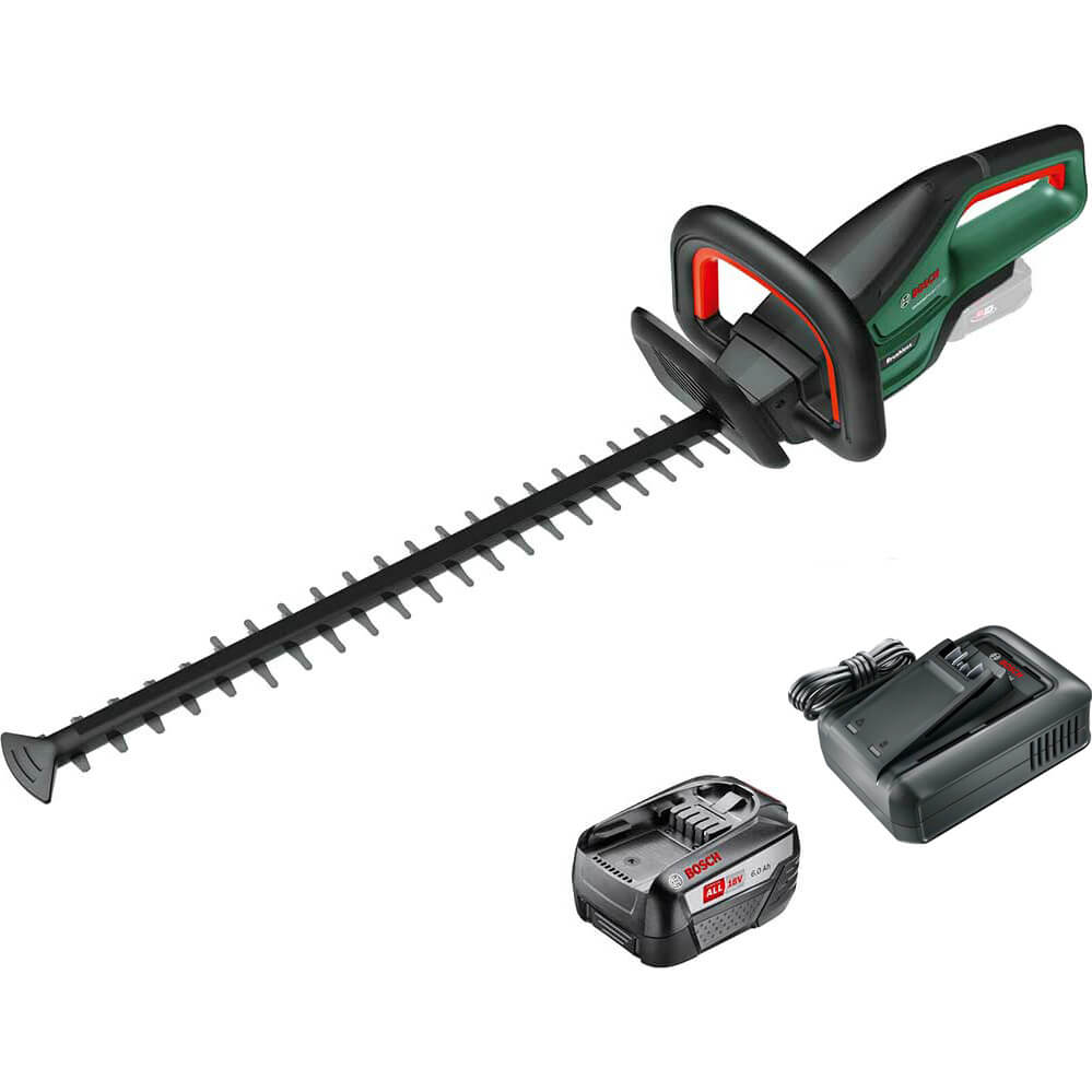 Bosch UNIVERSALHEDGECUT 18V-50 P4A 18v Cordless Hedge Trimmer 500mm 1 x 6ah Li-ion Battery Charger