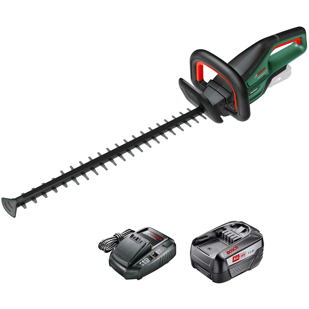 Bosch UNIVERSALHEDGECUT 18V-55 P4A 18v Cordless Hedge Trimmer 550mm 1 x 6ah Li-ion Charger