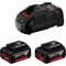 Bosch PRO GAL 1880 Genuine 18v Cordless Battery Charger and 2 x CoolPack Li-ion Batteries 5ah