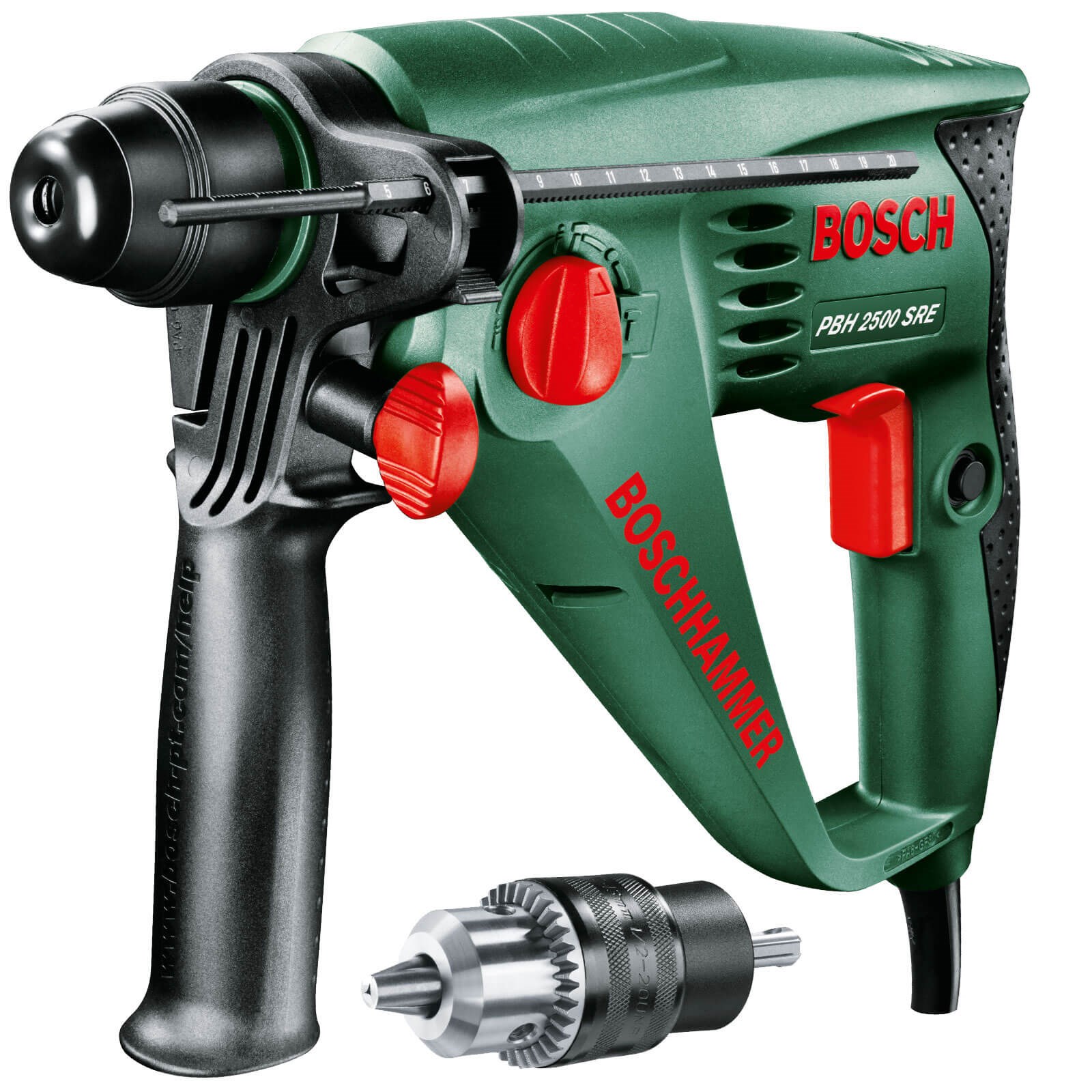 Bosch 2500 SRE SDS Rotary Hammer Drill + Keyed Chuck | SDS Drills