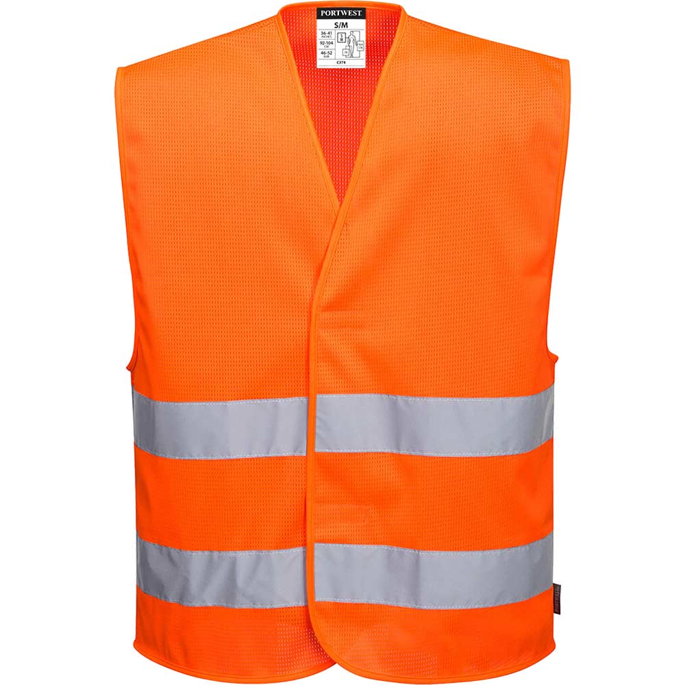 Portwest MeshAir Two Band Mesh Hi Vis Vest Orange 4XL / 5XL