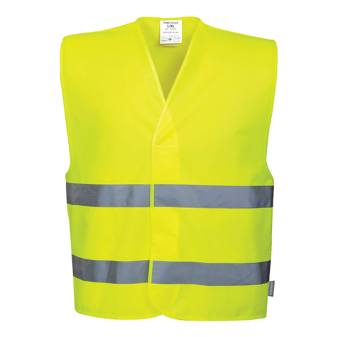 Image of Portwest Two Band Class 2 Hi Vis Waistcoat Yellow 4XL / 5XL