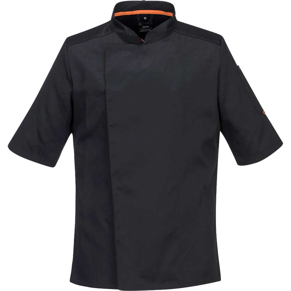 Portwest MeshAir Pro Short Sleeve Chefs Jacket Black M