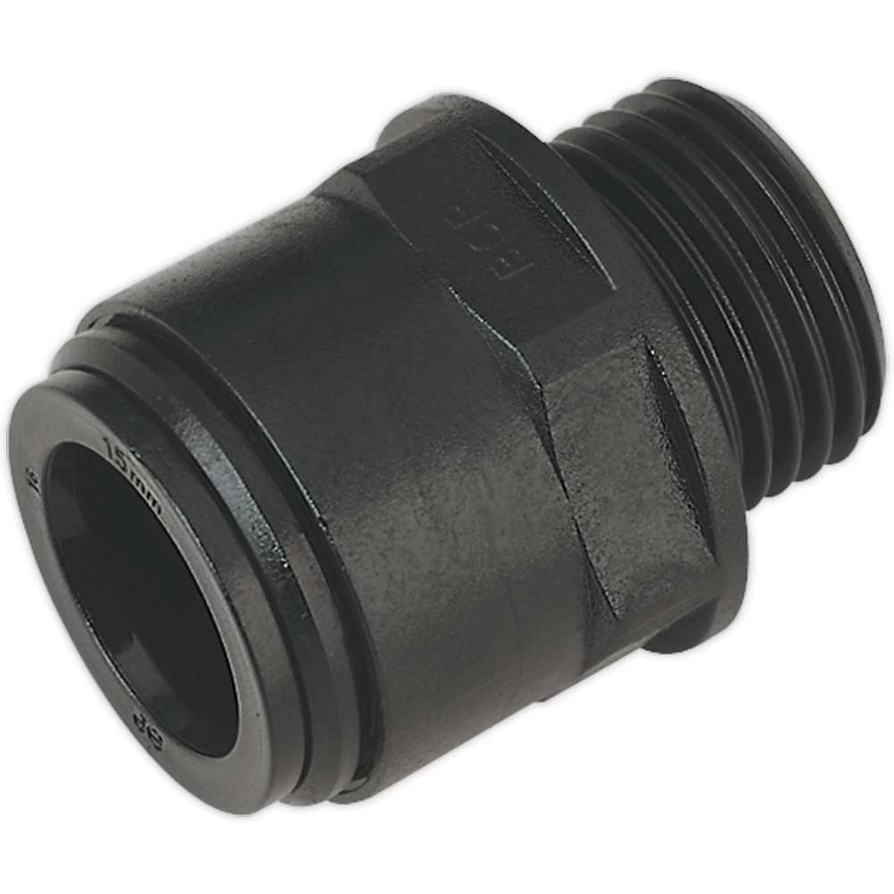 Sealey 1/2" BSP Straight Adaptor for CAS Fast Fit Systems 15mm Pack of 2