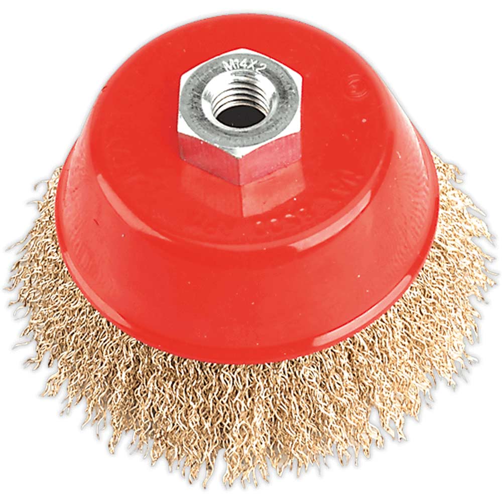 Photos - Wire / Cup Brush Sealey Brassed Wire Cup Brush 100mm M14 Thread CBC100 