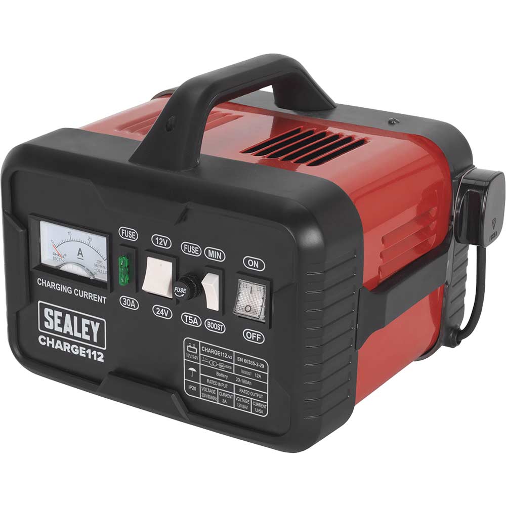 Image of Sealey CHARGE112 Automotive Battery Charger 12v or 24v