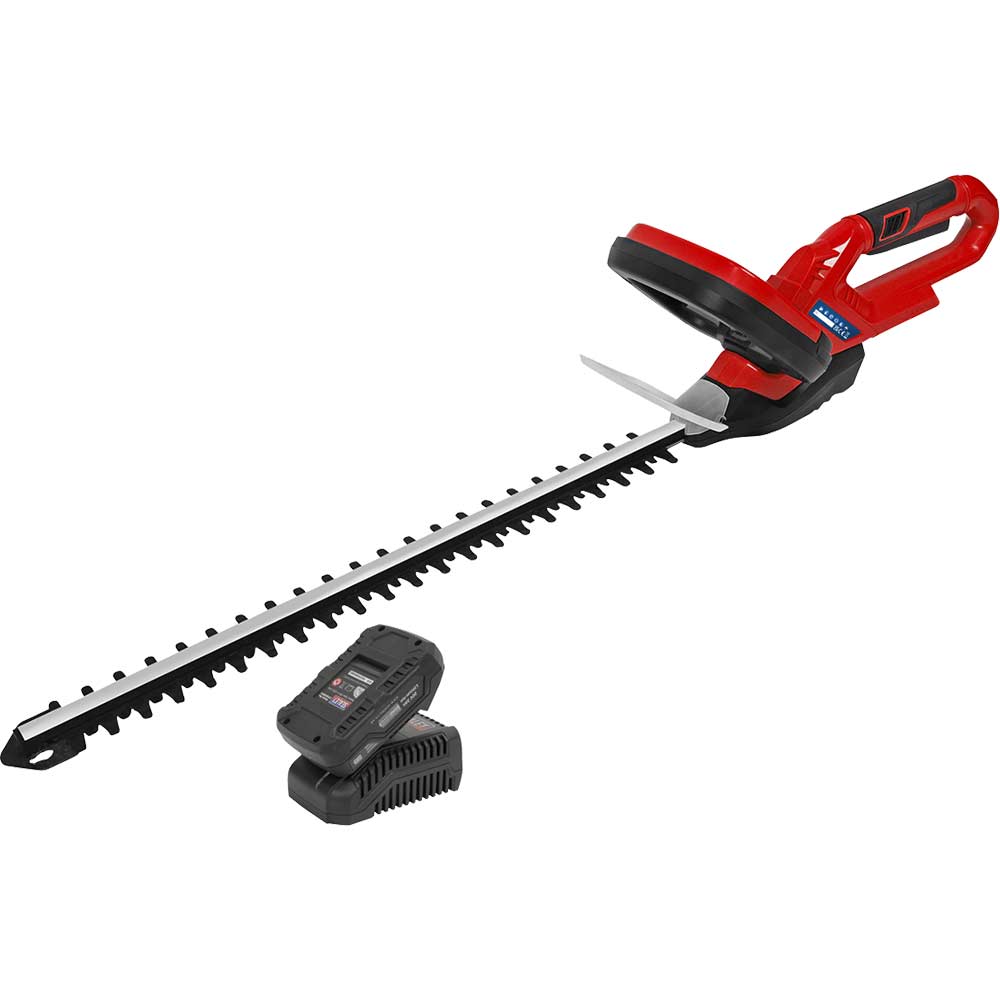 Sealey CHT20V 20v Cordless Hedge Trimmer 520mm 1 x 2ah Li-ion Battery Charger