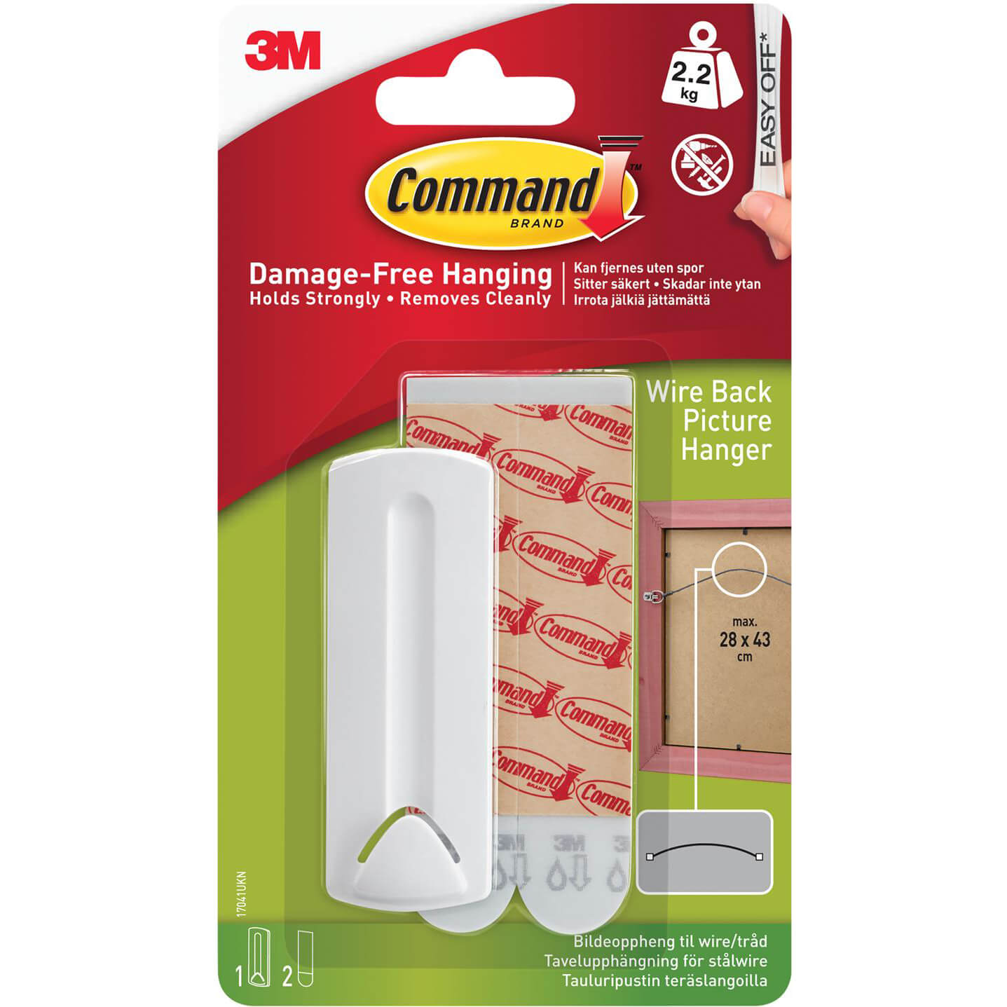 Image of Command Adhesive Strip Wire Backed Picture Hanger White Pack of 1