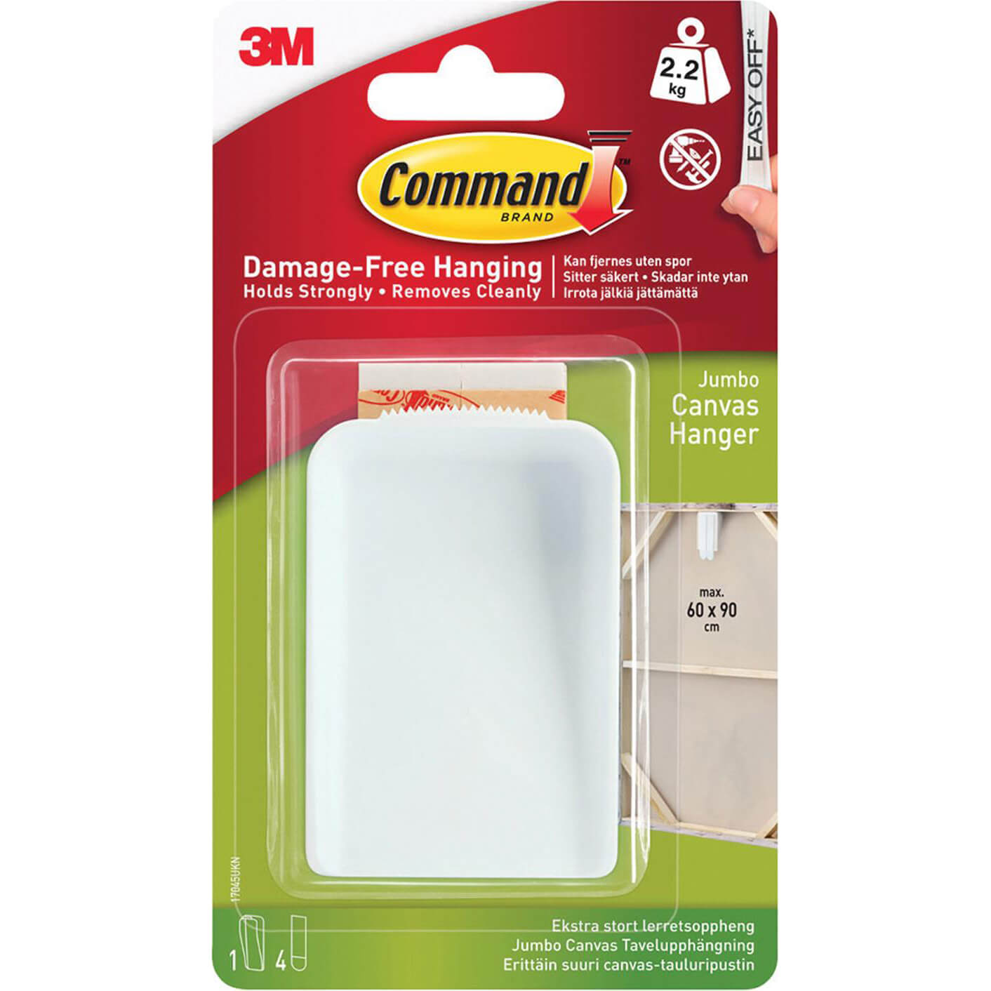 Image of Command Adhesive Strip Canvas Picture Hanger White Jumbo Pack of 1
