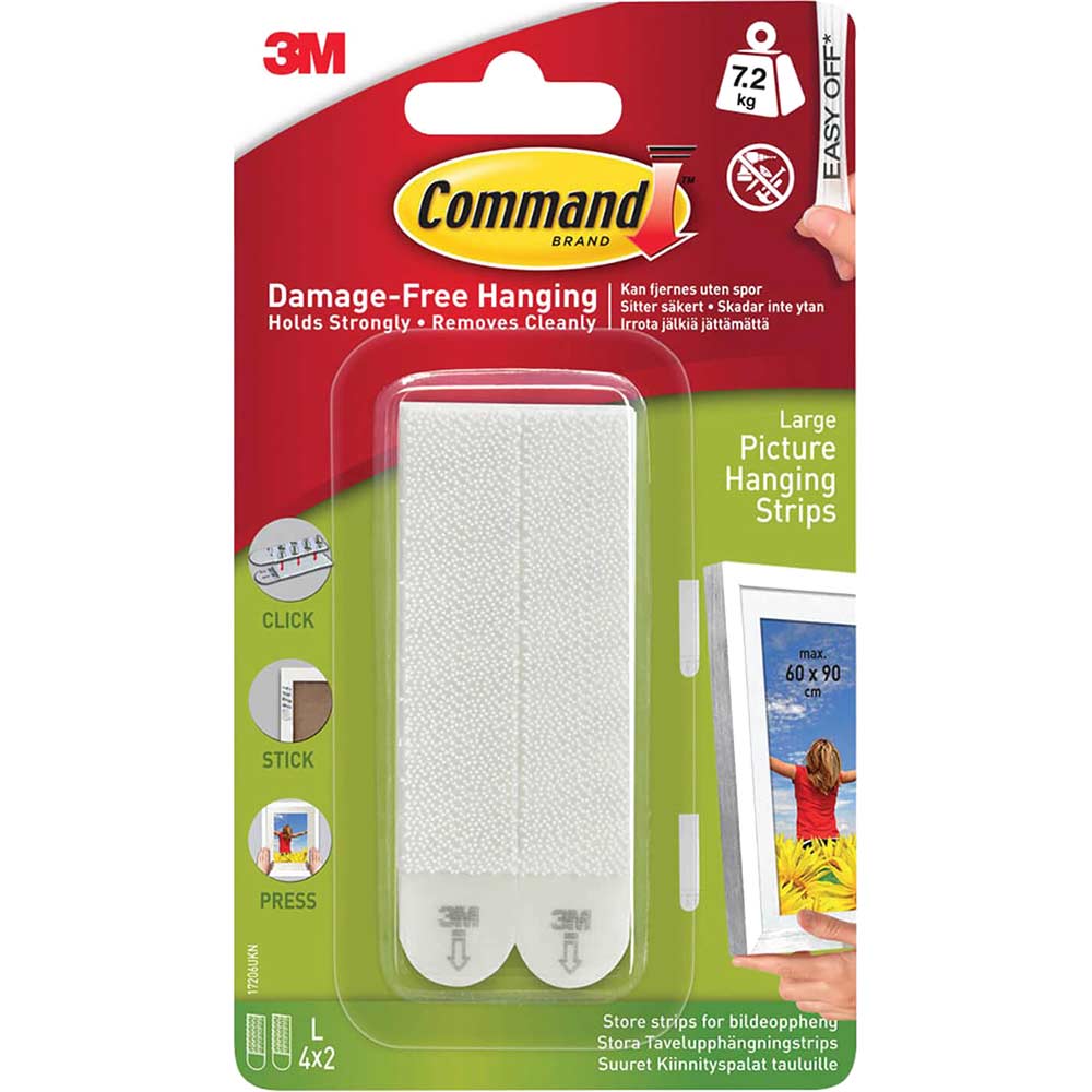 Command Picture Hanging Adhesive Strips White L Pack of 4