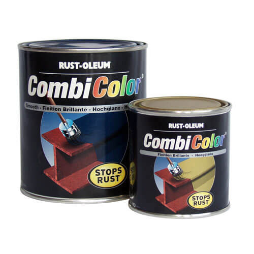 Image of Rust Oleum CombiColor Satin Metal Paint Satin White 750ml