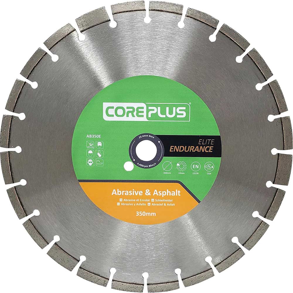 Image of Coreplus Elite Abrasive and Asphalt Diamond Blade 350mm 3mm 25.4mm