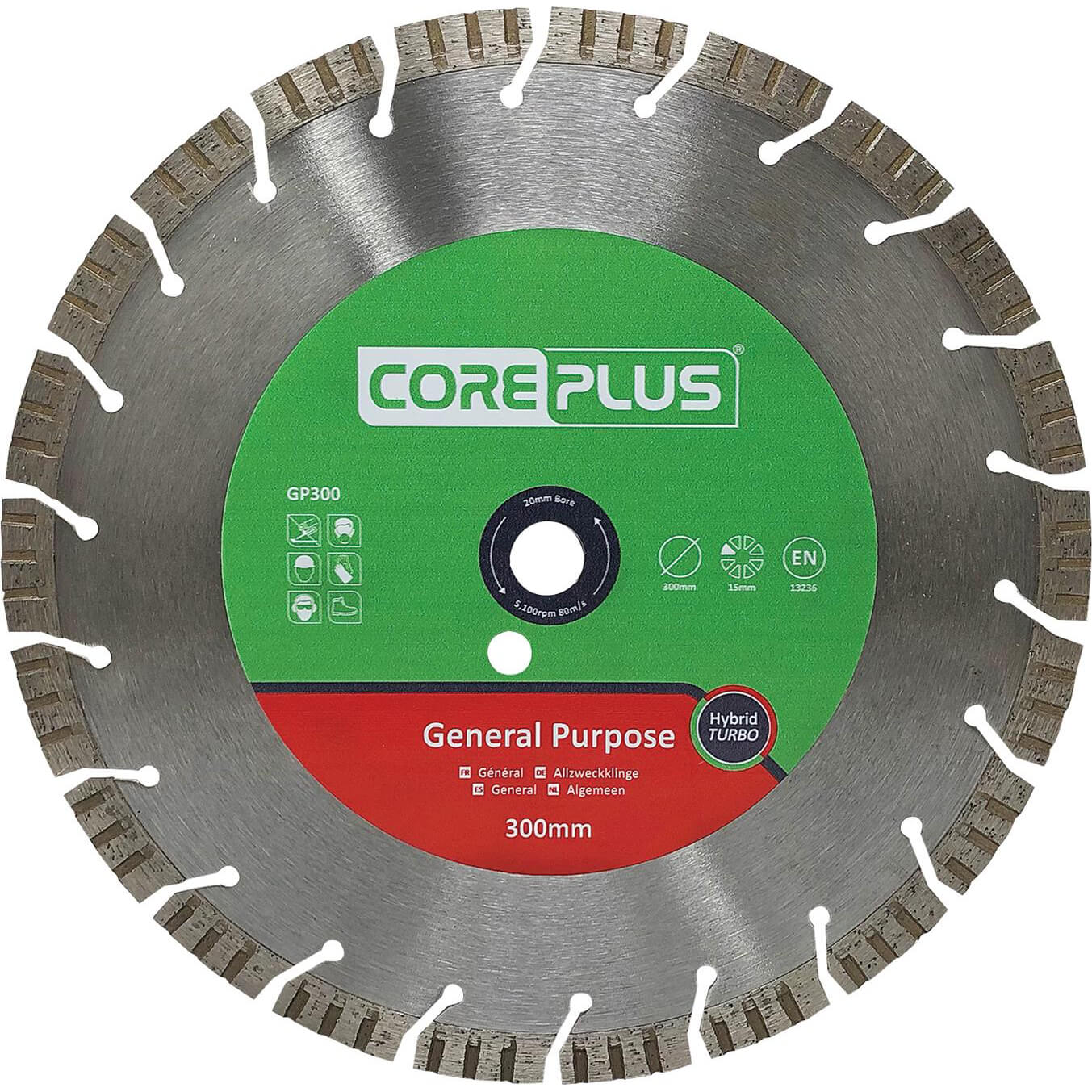 Photos - Cutting Disc Coreplus General Purpose Hybrid Turbo Diamond Blade 300mm 3.5mm 20mm DBGP3