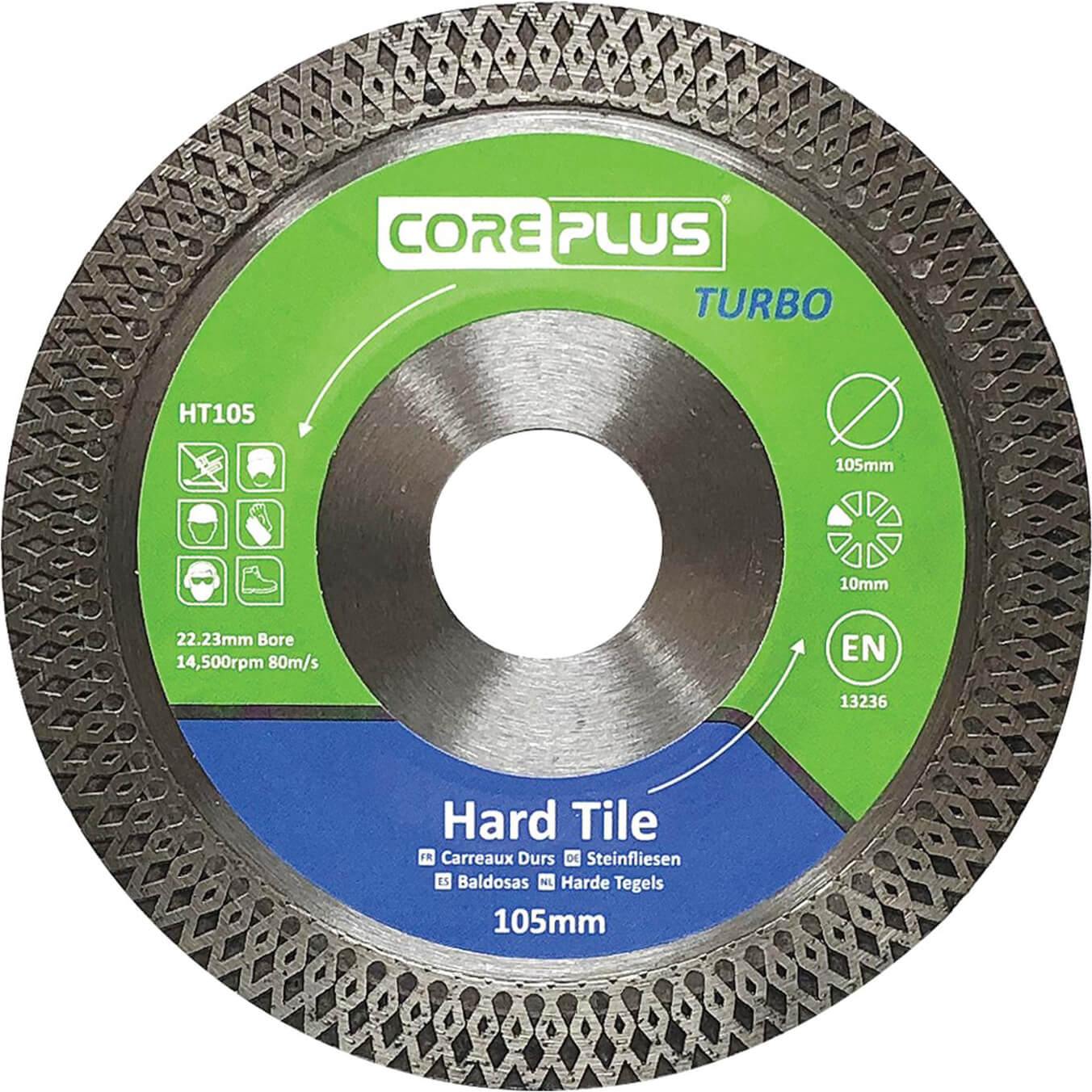 Image of Coreplus Hard Tile Cutting Turbo Diamond Blade 105mm