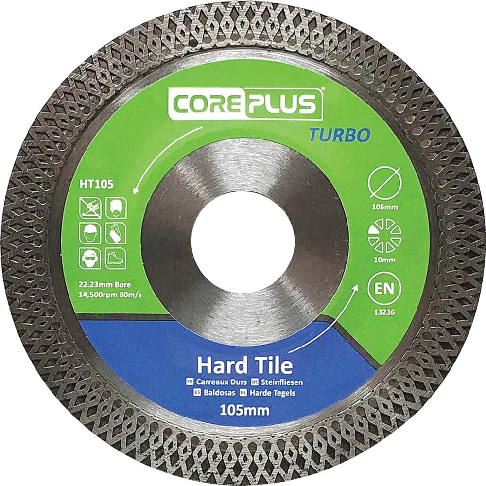 Image of Coreplus Hard Tile Cutting Turbo Diamond Blade 105mm