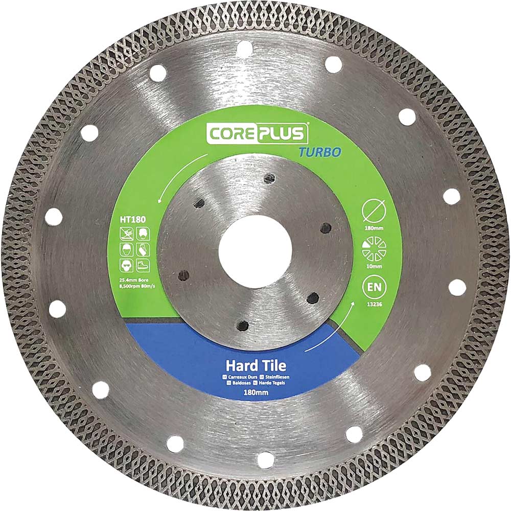 Image of Coreplus Hard Tile Cutting Turbo Diamond Blade 180mm