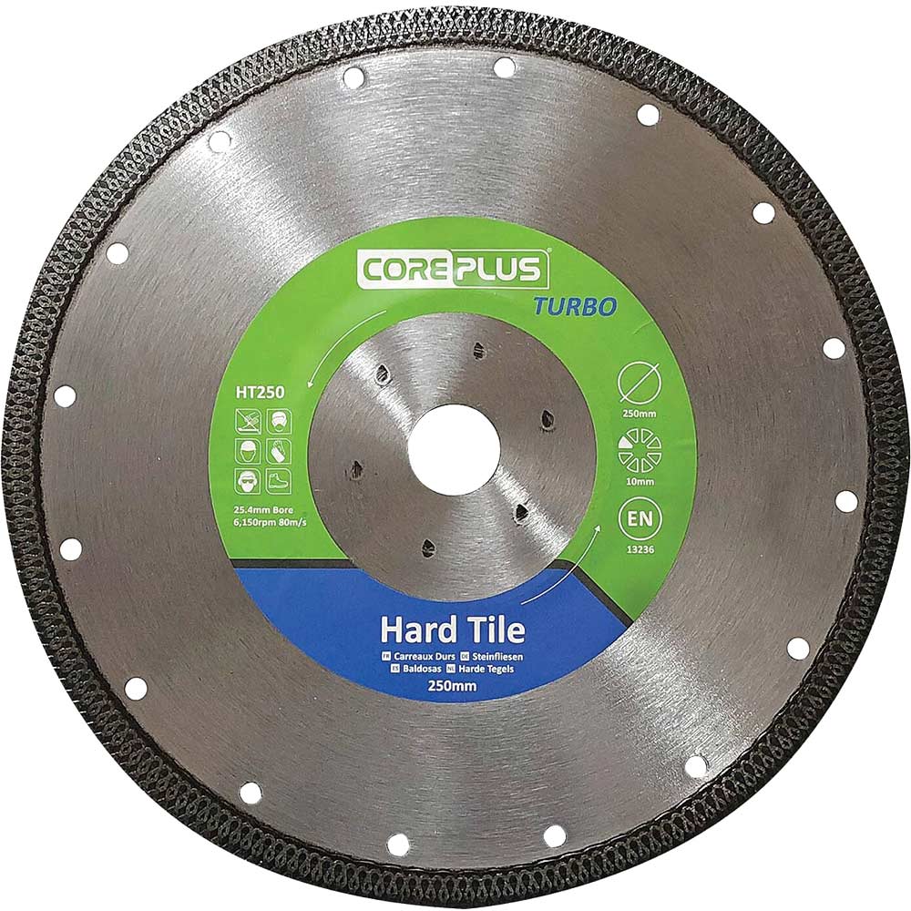 Coreplus Hard Tile Cutting Turbo Diamond Blade 250mm