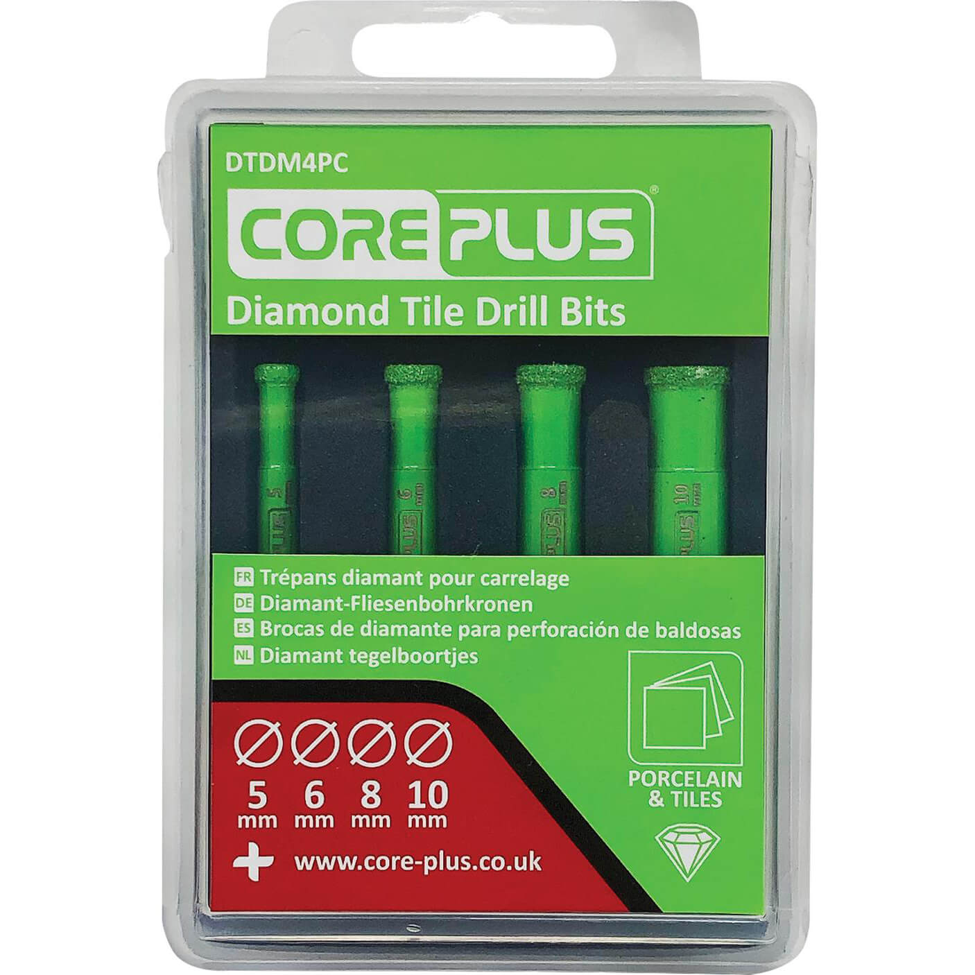 Image of Coreplus 4 Piece Diamond Tile Drill Bit Set