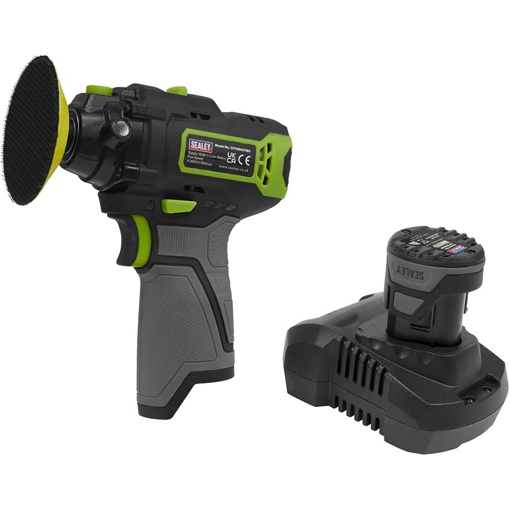 Sealey CP108VCP 10.8v Cordless Polisher 75mm 1 x 2ah Li-ion Battery Charger No Case