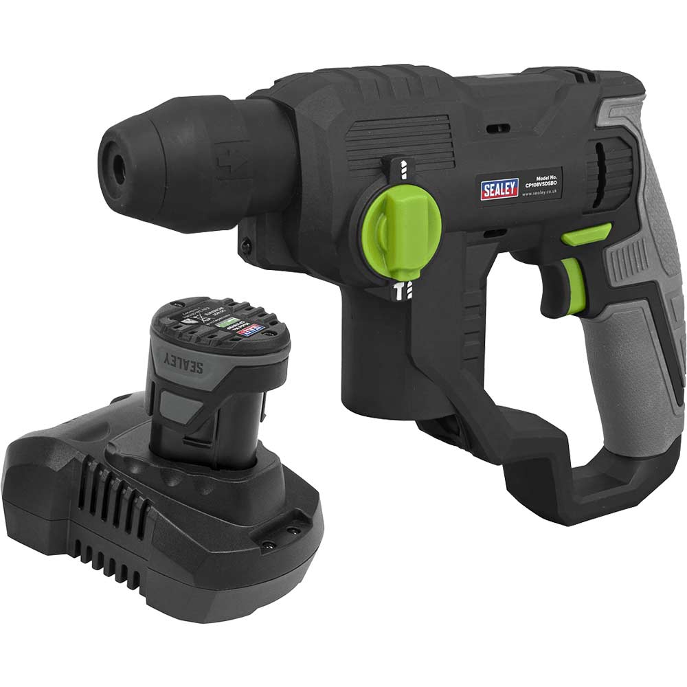 Sealey CP108VSDS 10.8v Cordless SDS Plus Drill 1 x 2ah Li-ion Battery Charger No Case