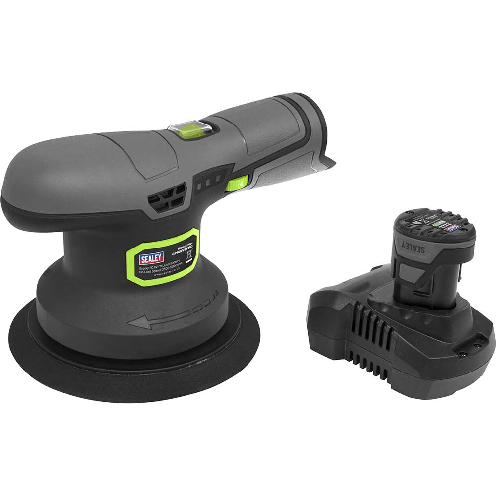 Sealey CP108VSP 10.8v Cordless Dual Action Sander Polisher 150mm 1 x 2ah Li-ion Battery Charger No Case