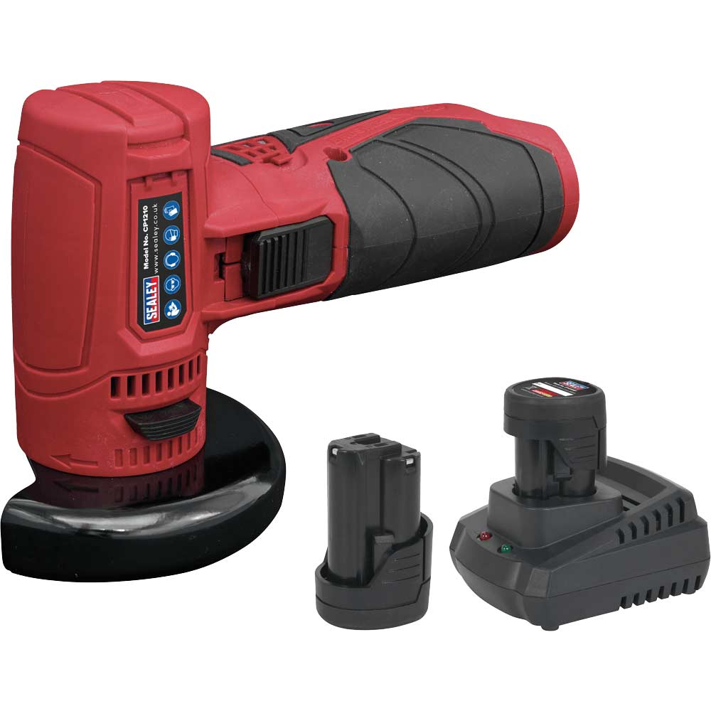 Sealey CP1210 12v Cordless Mini Angle Grinder 75mm 2 x 1.5ah Li-ion Battery Charger Bag