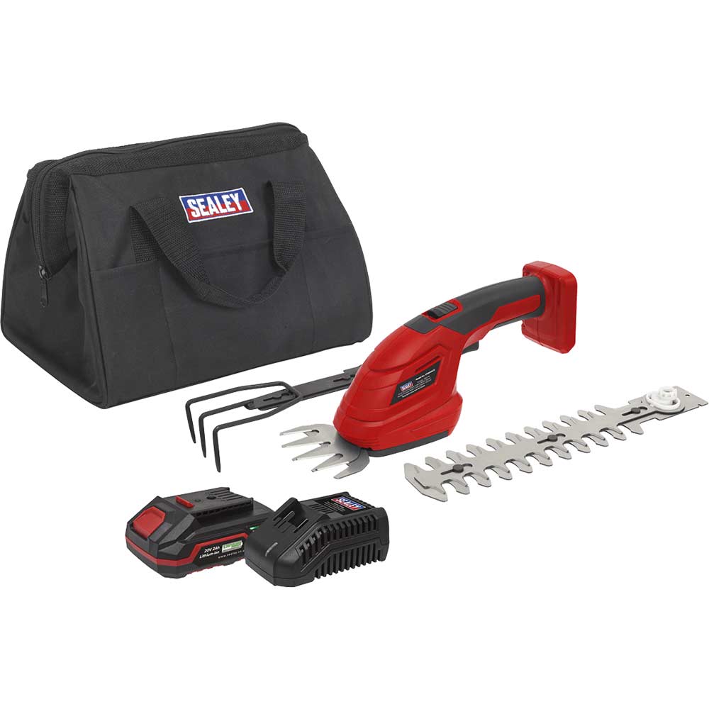 Sealey CP20VGT3 20v Cordless SV20 Series 3 in 1 Garden Tool 1 x 2ah Li-ion Battery Charger Bag
