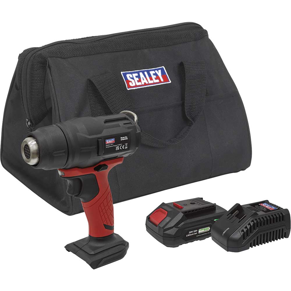 Sealey CP20VHG 20v Cordless Hot Air Heat Gun 1 x 4ah Li-ion Battery Charger Bag