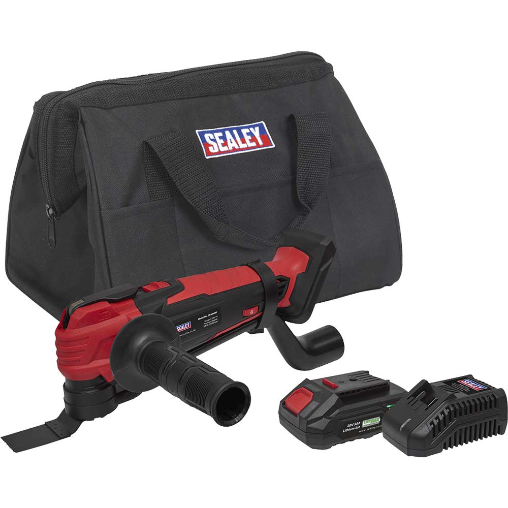 Sealey CP20VMT 20v Cordless OIS Oscillating Multi Tool 1 x 2ah Li-ion Battery Charger Bag