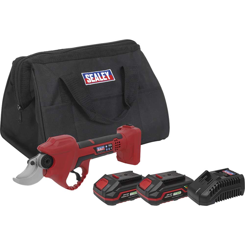 Sealey CP20VPS 20v Cordless Brushless Pruning Shears 2 x 2ah Li-ion Battery Charger Bag
