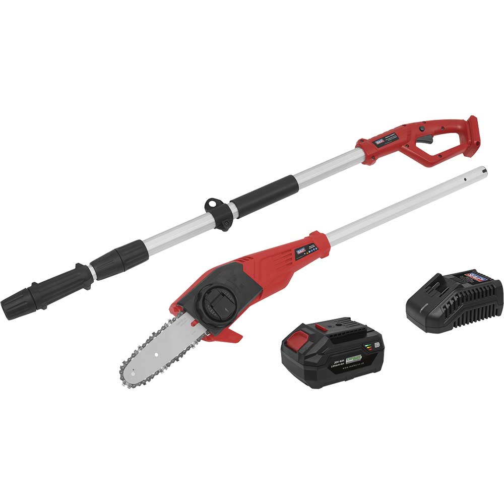 Sealey CP20VTP02 20v Cordless Telescopic Tree Pruner Kit 1 x 4ah Li-ion Battery Charger